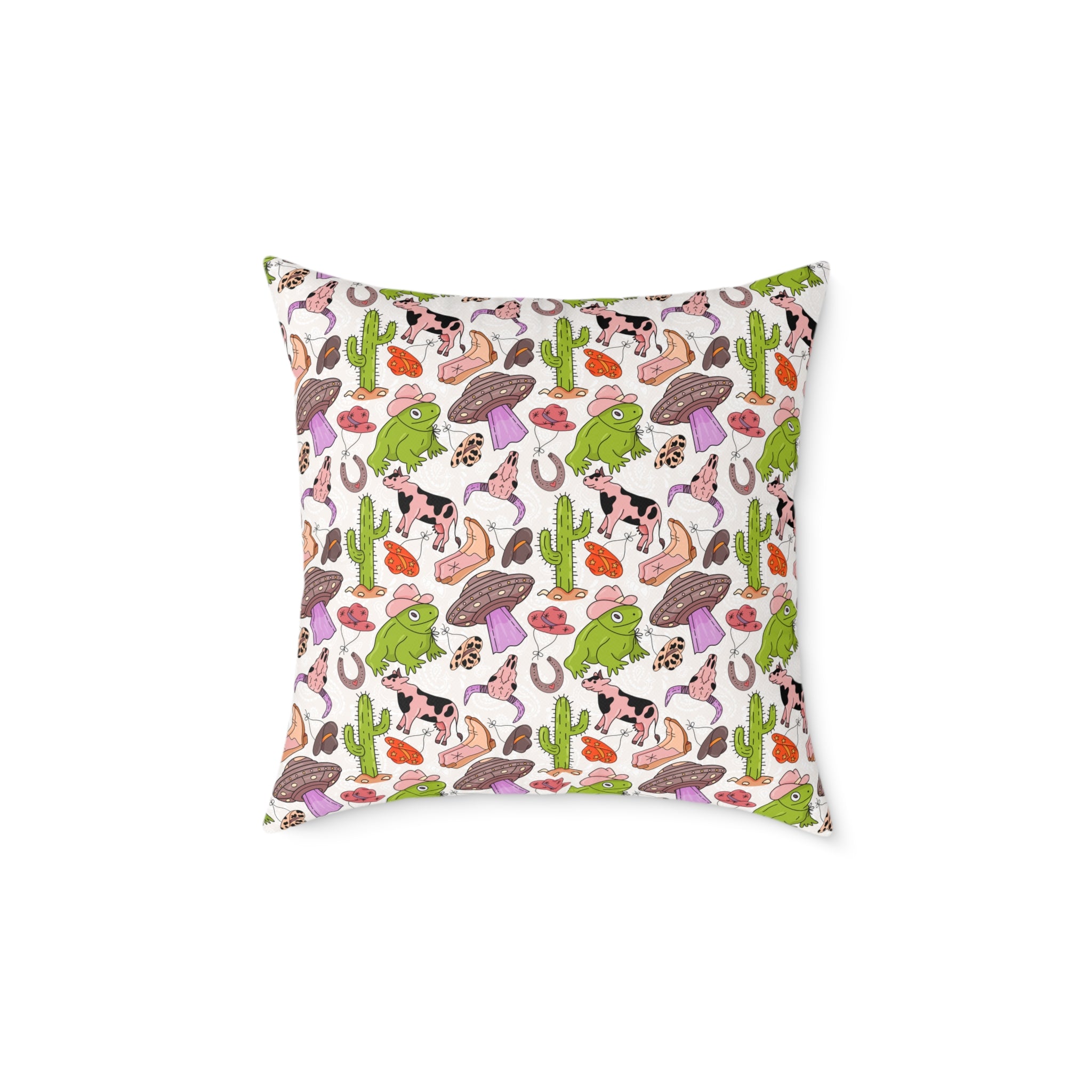 Pink Western Throw Pillow | Cowgirl Farmhouse Decor Pillow | Funky Western Accent Cushion | Gumpert Homestead