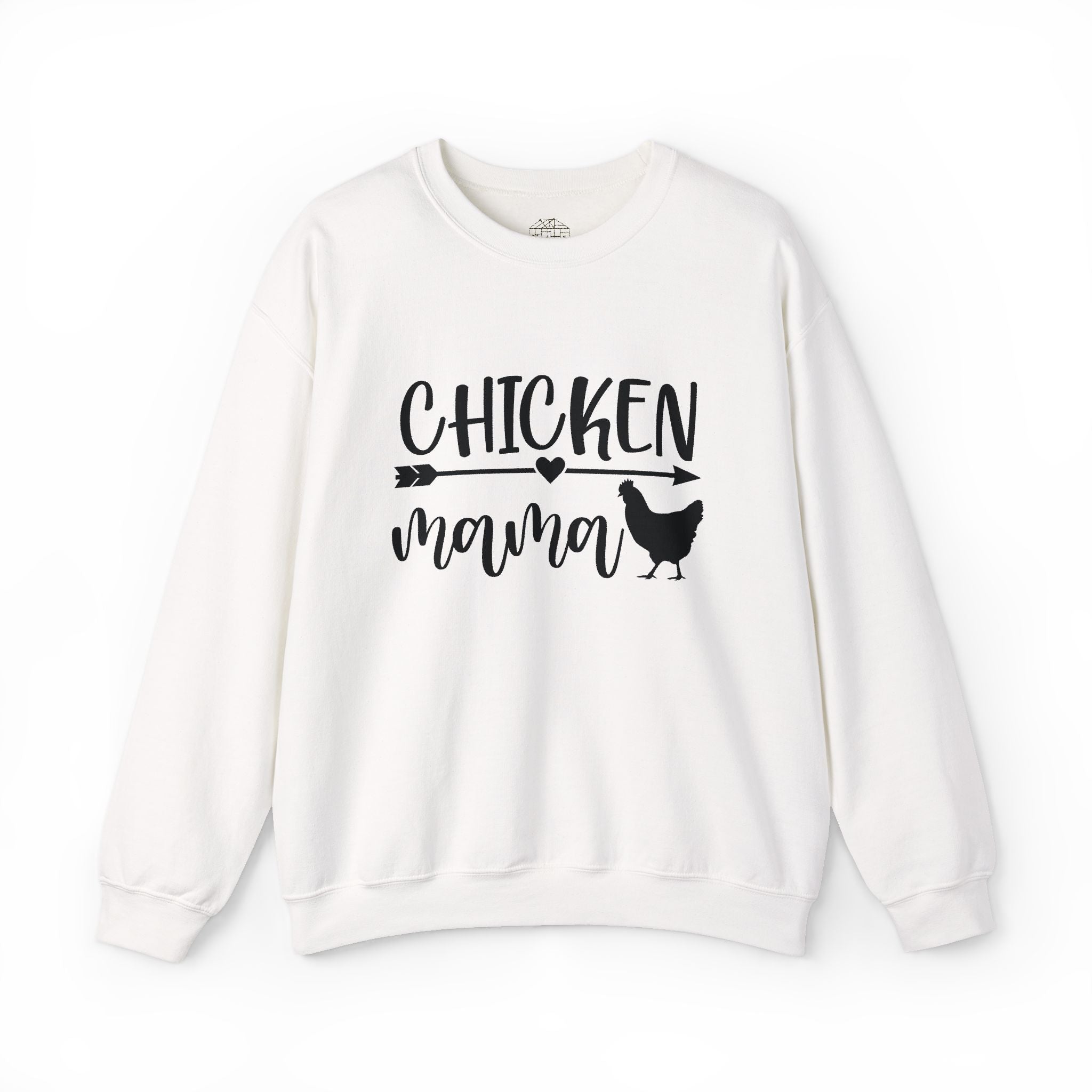 Chicken Mama Sweatshirt – Farmhouse Chicken Mom Crewneck, Rustic Homestead Pullover, Unisex Gildan 18000