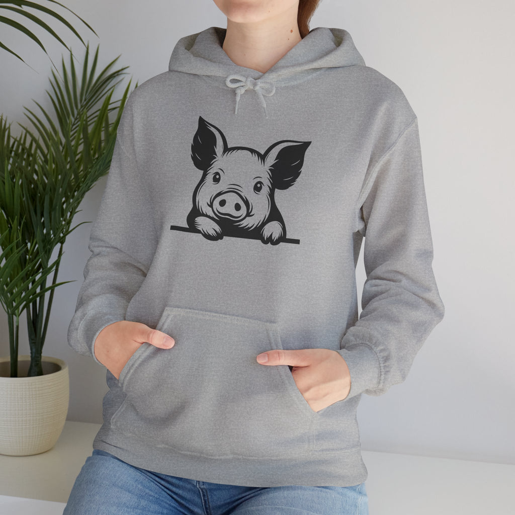 Peeking Pig Hoodie – Cute Pig Pullover Sweatshirt, Pig Lover Hoodie, Farm Life Hoodie, Mini Pig Apparel, Homestead Hoodie, Farm Animal Hoodie, Country Living Unisex Hoodie
