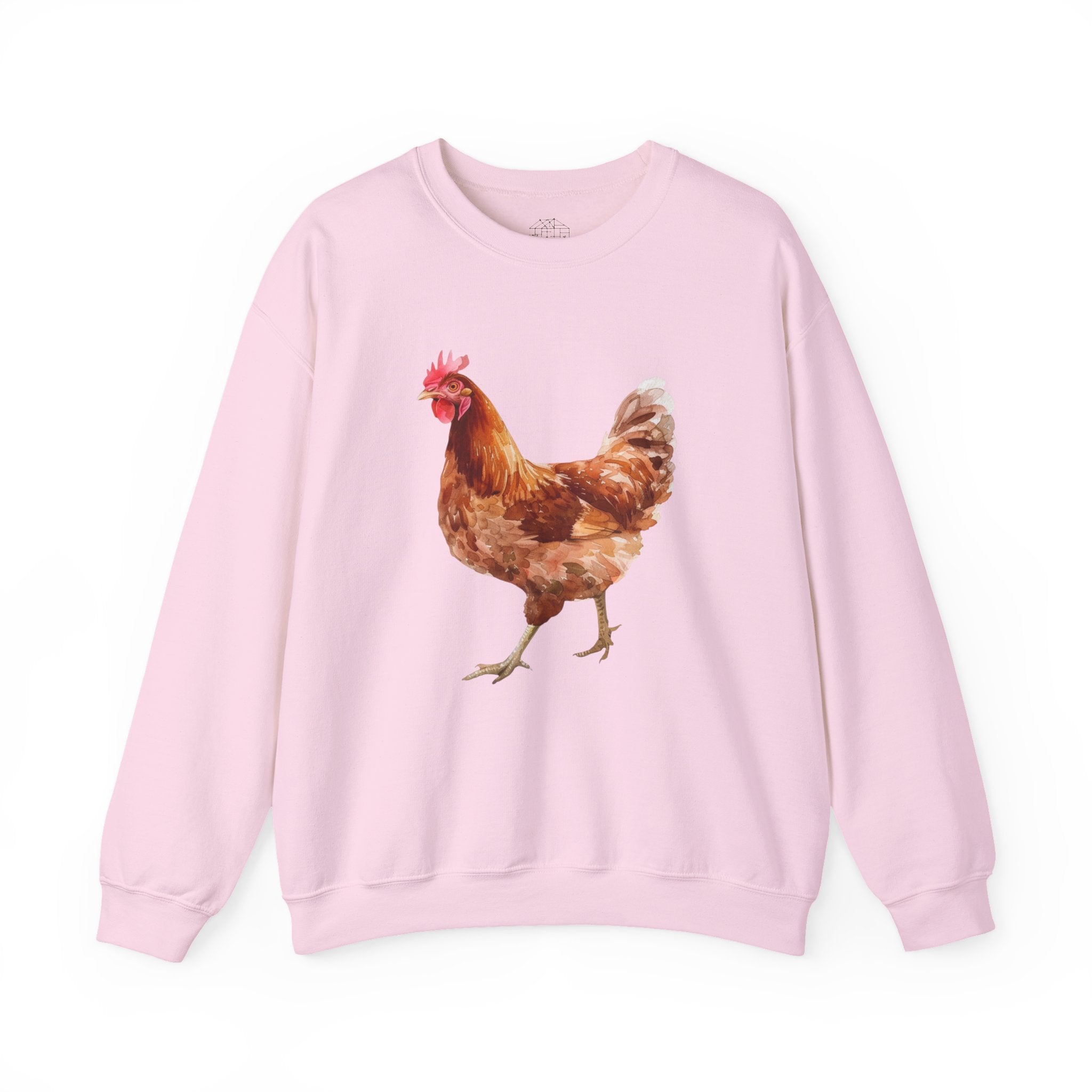 Rhode Island Red Hen Sweatshirt – Farmhouse Chicken Crewneck, Heritage Chicken Homestead Pullover, Unisex Gildan 18000