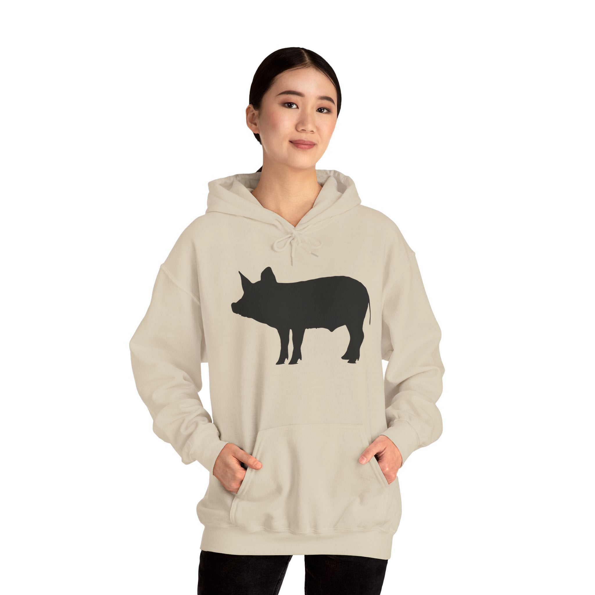 Pig Silhouette Hoodie – Farm Life Sweatshirt, Pig Lover Pullover, Homestead Hoodie, Mini Pig Apparel, Farm Animal Hoodie, Country Living Unisex Hoodie