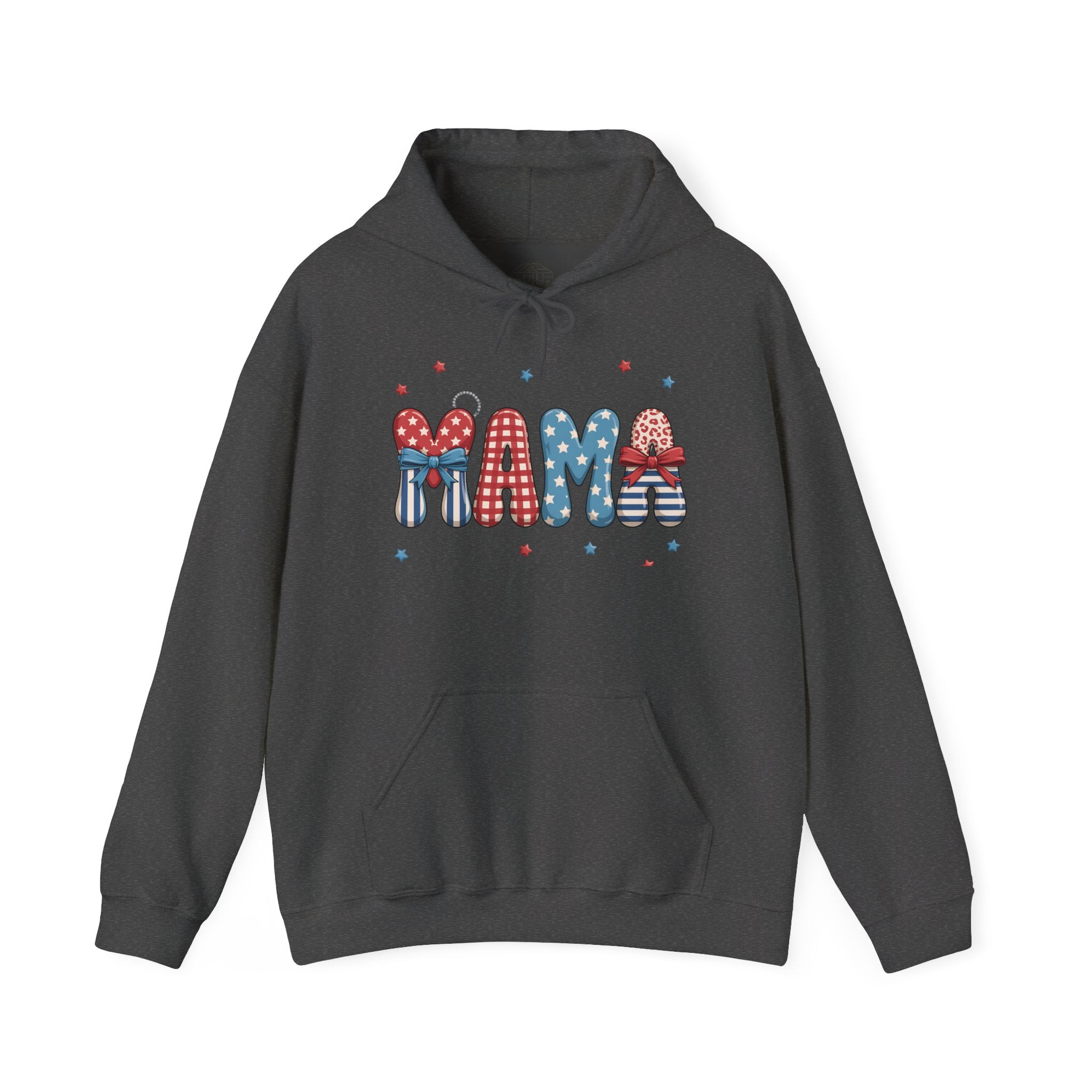 Patriotic Mama Hoodie | Red White Blue Bow Mama Sweatshirt | 4th of July Mom Hoodie | Americana Farmhouse Mom Pullover | Cottagecore Mama Hoodie | Summer Mom Apparel