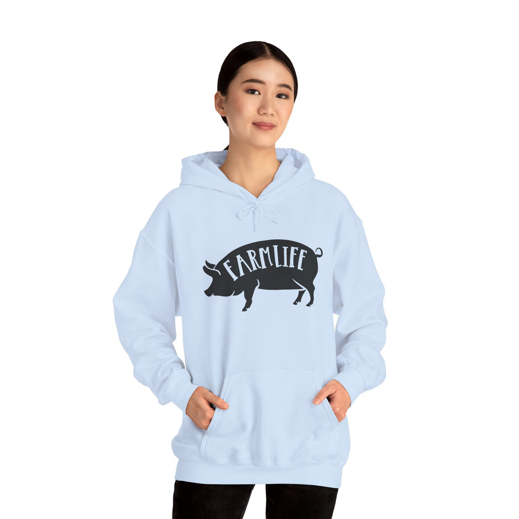 Farmhouse Pig Silhouette Hoodie – Farm Life Sweatshirt, Pig Lover Pullover, Homestead Hoodie, Mini Pig Apparel, Farm Animal Hoodie, Country Living Unisex Hoodie