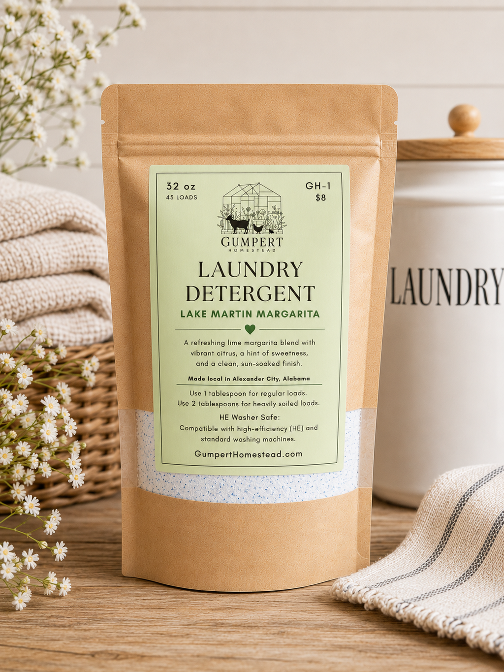 Lake Martin Margarita Handmade Laundry Detergent | Citrus Lime Laundry Powder HE Washer Safe | Available in 3 Sizes