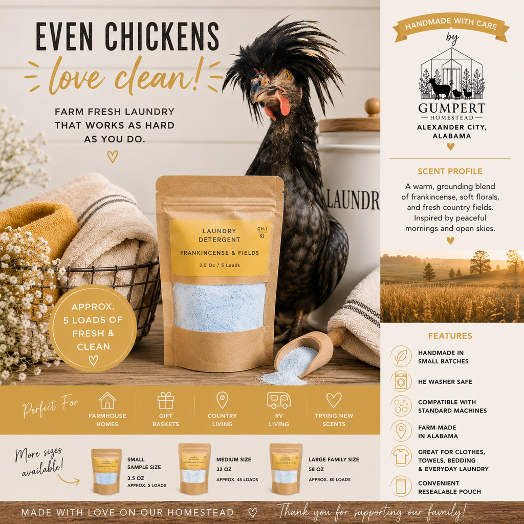 Frankincense & Fields Handmade Laundry Detergent | Farm-Made Laundry Powder | HE Washer Safe | Available in 3 Sizes