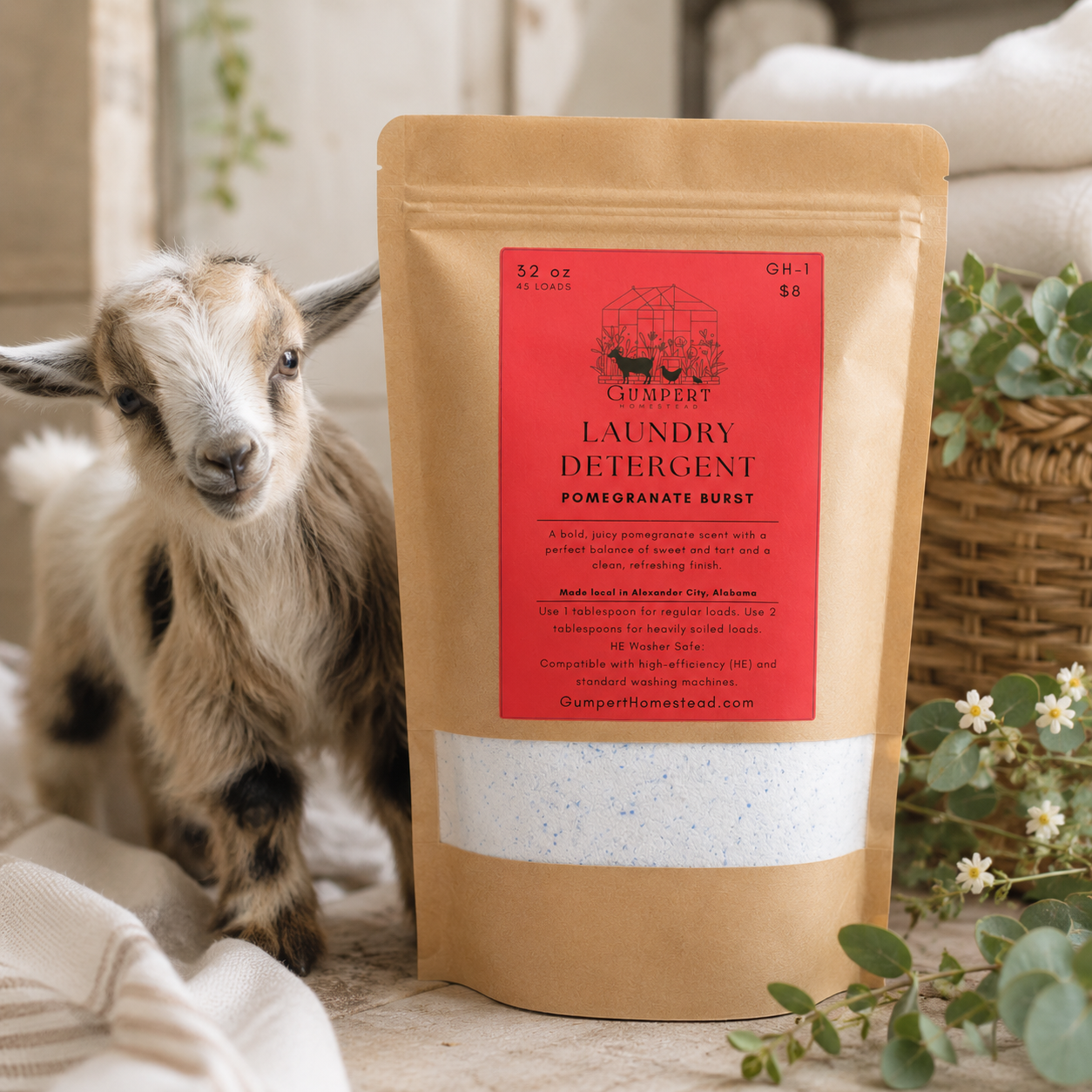 Pomegranate Burst Handmade Laundry Detergent | Fruit Scent Laundry Powder | HE Washer Safe | Available in 3 Sizes